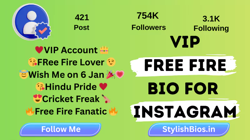 Vip free fire bio for instagram