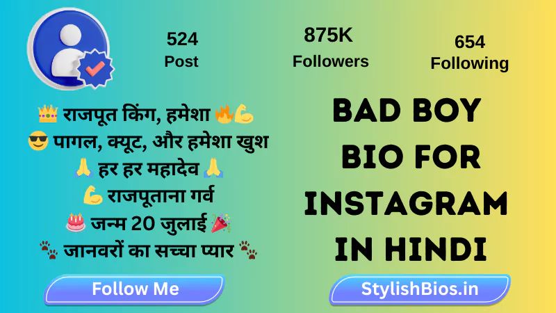 bad boy bio for instagram in hindi