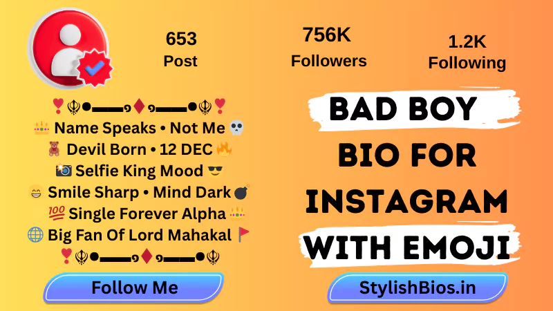 bad boy bio for instagram with emoji