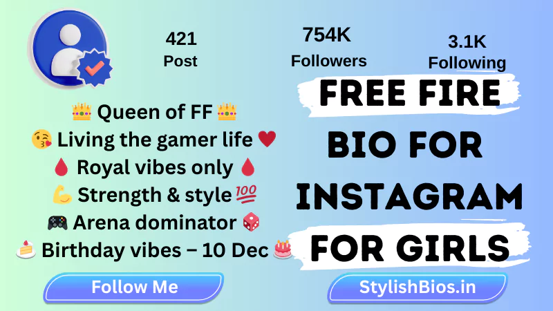 free fire bio for instagram for girls