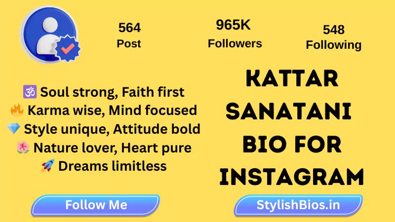 899+ Top Sanatani Bio For Instagram | Hindu Sanatani Bio (2025) %count(title) kattar sanatani bio for instagram