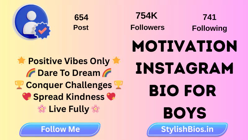 1850+ Best Instagram Bio For Boys (2025): Stylish, Attitude & Simple Bio %count(title) motivational instagram bio for boys
