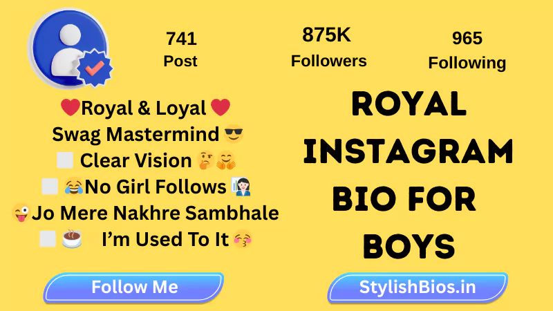 1850+ Best Instagram Bio For Boys (2025): Stylish, Attitude & Simple Bio %count(title) royal instagram bio for boys