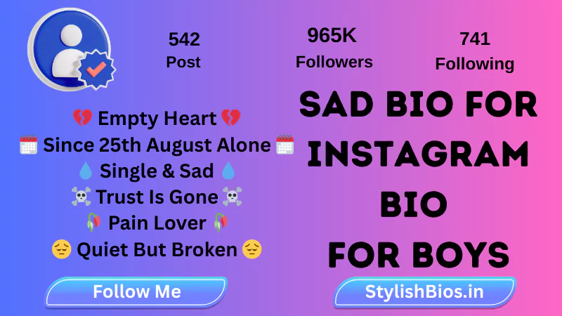 1850+ Best Instagram Bio For Boys (2025): Stylish, Attitude & Simple Bio %count(title) sad bio instagram bio for boys