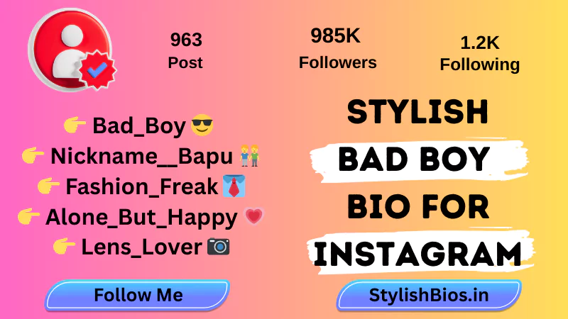 stylish bad boy bio for instagram