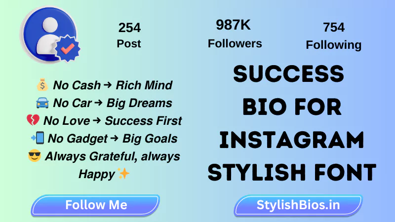 {700+} Best Success Bio For Instagram (2025) | Motivational Bio %count(title) success bio for instagram stylish font