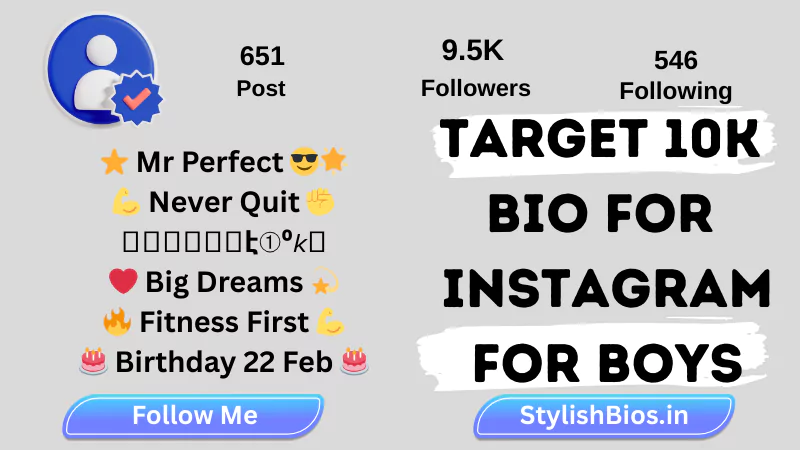 target 10k bio for instagram for boys