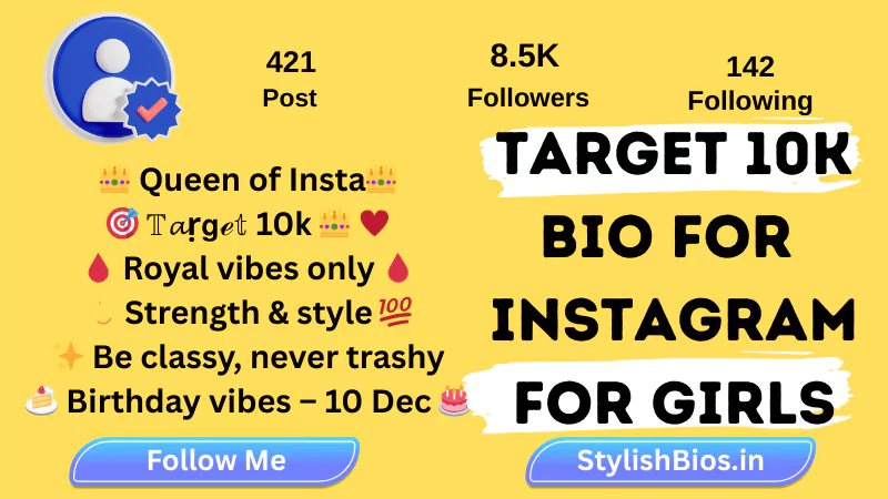 target 10k bio for instagram for girls