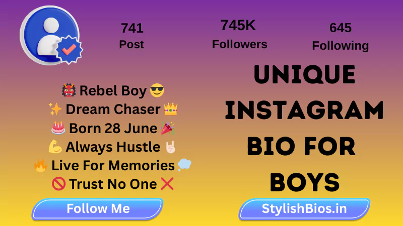1850+ Best Instagram Bio For Boys (2025): Stylish, Attitude & Simple Bio %count(title) unique instagram bio for boys