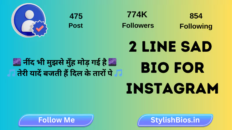2 line sad bio for instagram