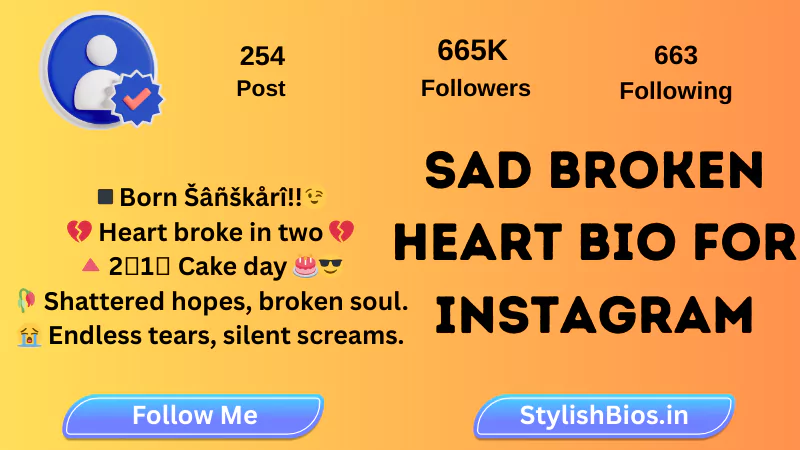 broken heart sad bio for instagram