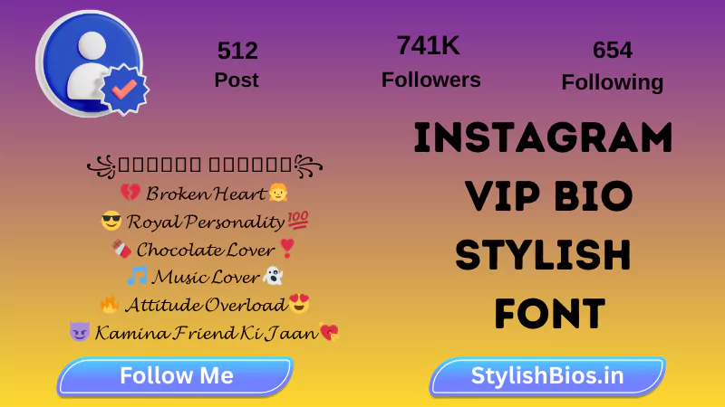 instagram vip bio stylish font