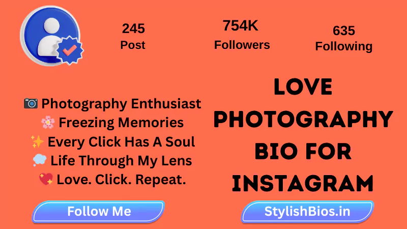 455+ Best Photography Bio for Instagram (2025) | Photographer Bio Ideas %count(title) love photography bio for instagram