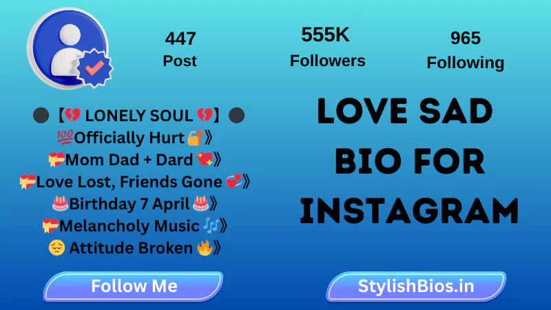 love sad bio for instagram