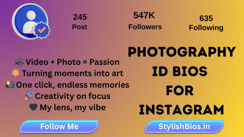 455+ Best Photography Bio for Instagram (2025) | Photographer Bio Ideas %count(title) photography id bio for instagram