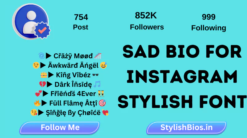 sad bio for instagram stylish fonts