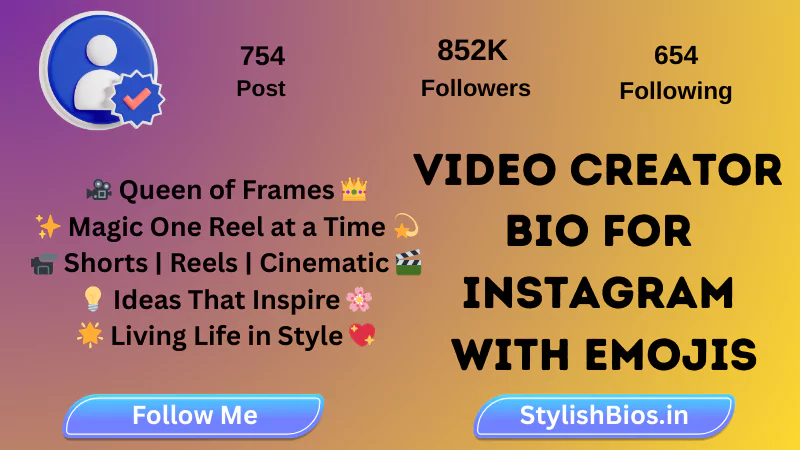 420+ Best Video Creator Bio for Instagram | Content & Creator Bio Ideas (2025) %count(title) video creator bio for instagram with emoji