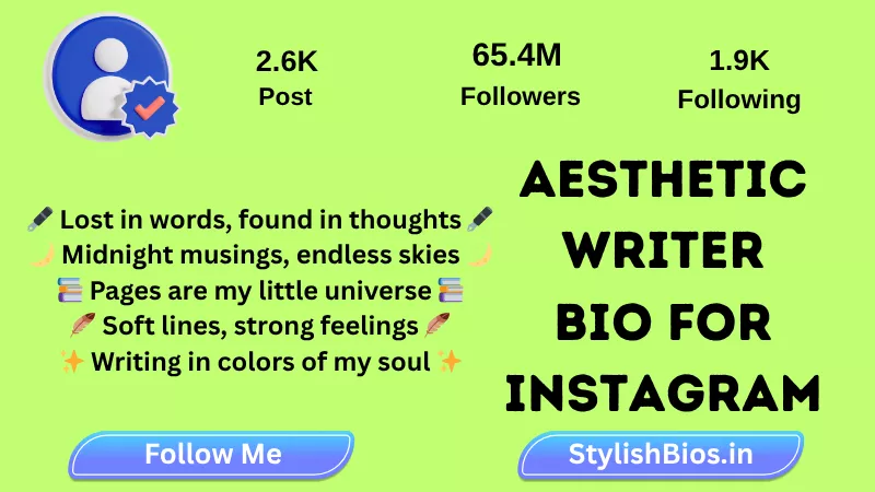 aesthetic writer bio for instagram