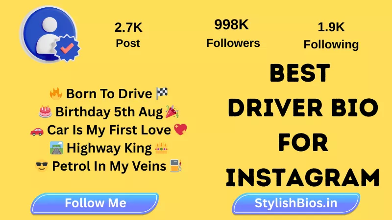 best driver bio for instagram
