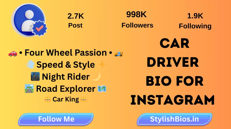 car driver bio for instagram