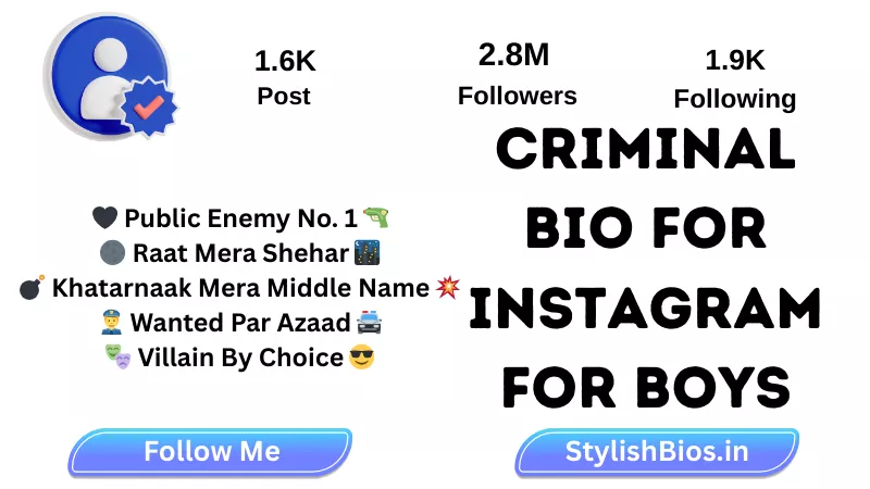 criminal bio for instagram for boys