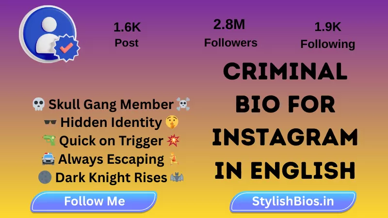 criminal bio for instagram in english