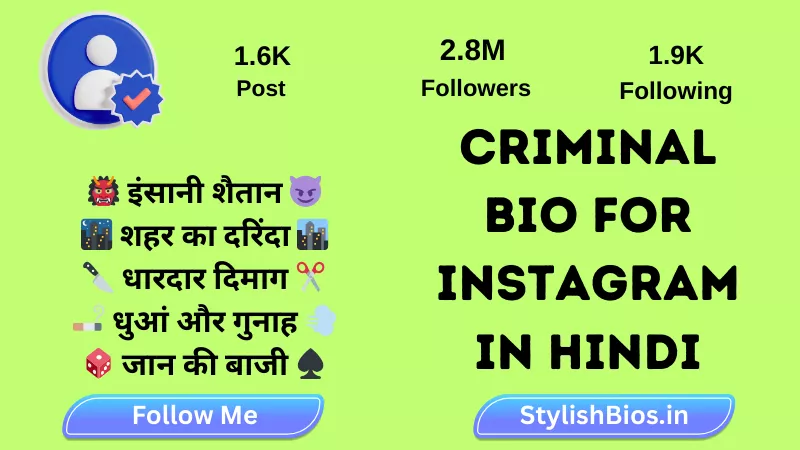 criminal bio for instagram in hindi