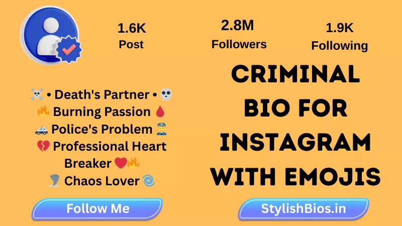 criminal bio for instagram with emojis