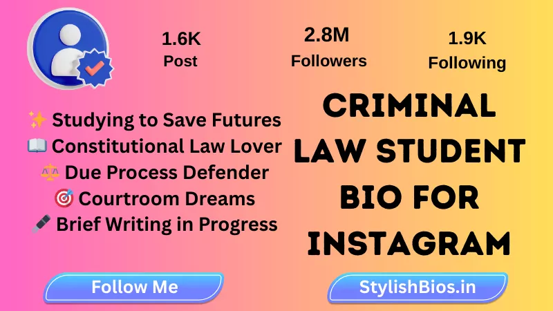 criminal law student bio for instagram