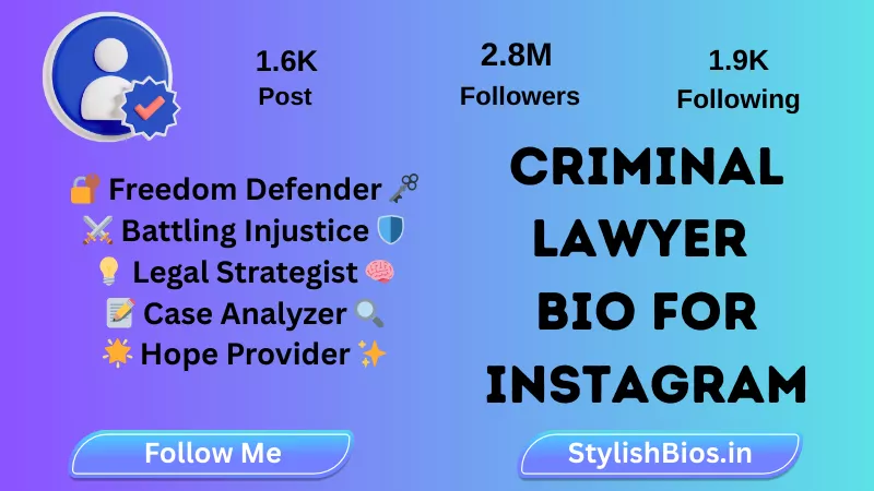 criminal lawyer bio for instagram