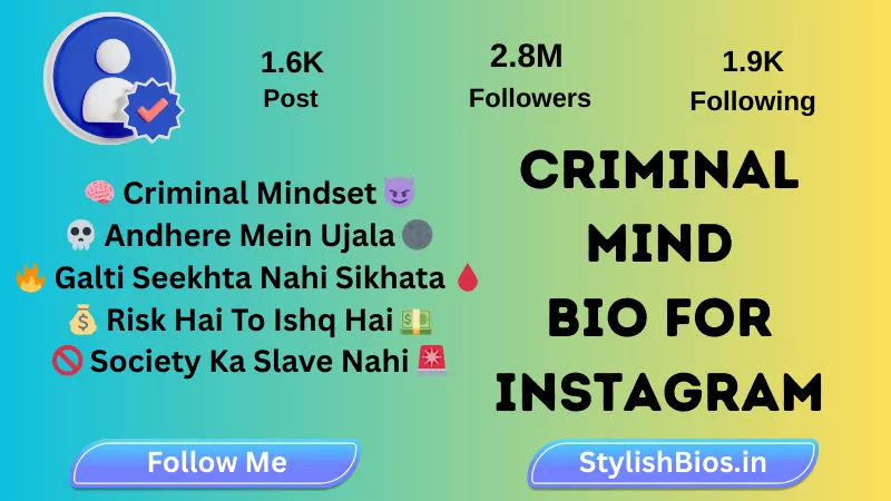 criminal mind bio for instagram