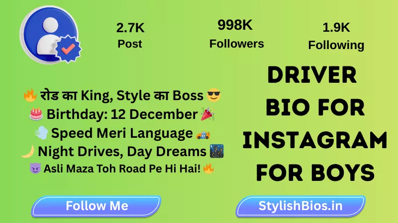 driver bio for instagram for boys