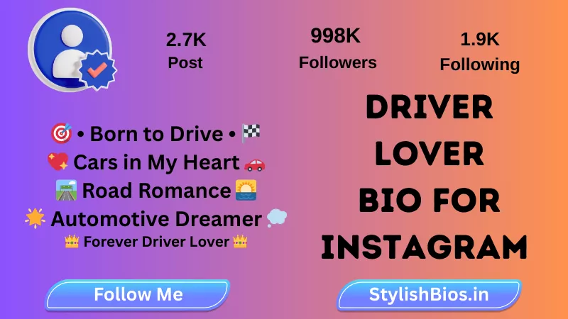 driver lover bio for instagram