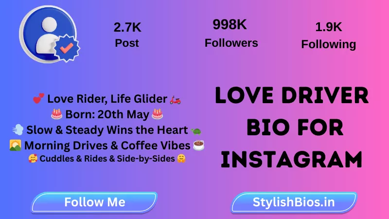 love driver bio for instagram