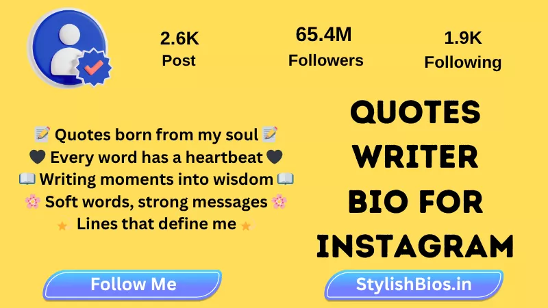 qoutes writer bio for instagram