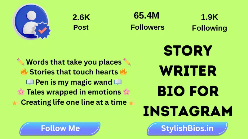 story writer bio for instagram