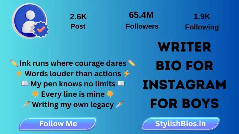 writer bio for instagram for boys