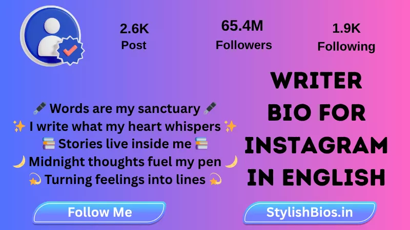 writer bio for instagram in english