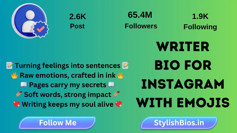 writer bio for instagram with emojis