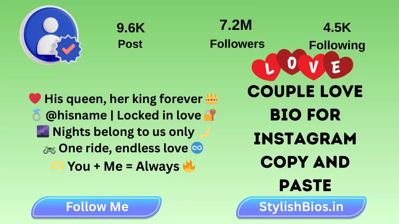 Couple Love Bio For Instagram Copy and Paste