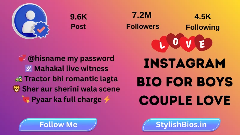 Couple Love Bio for Instagram for Boys