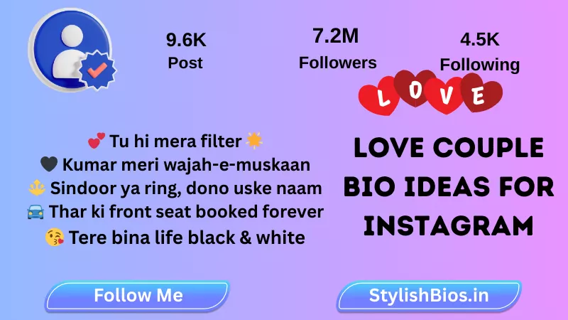 Love Couple Bio ideas For Instagram