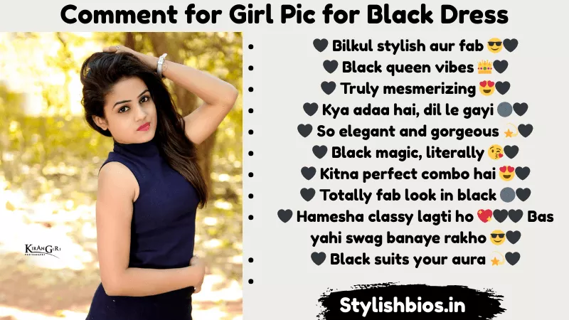 comment for girl pic for black dress