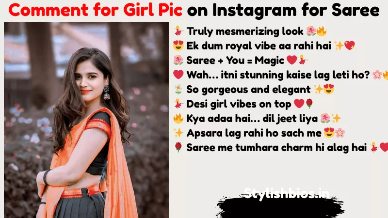comment for girl pic on instagram for saree