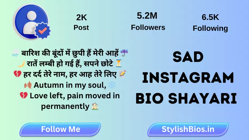 sad instagram bio shayari