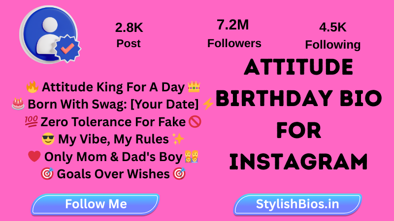 attitude birthday bio for Instagram