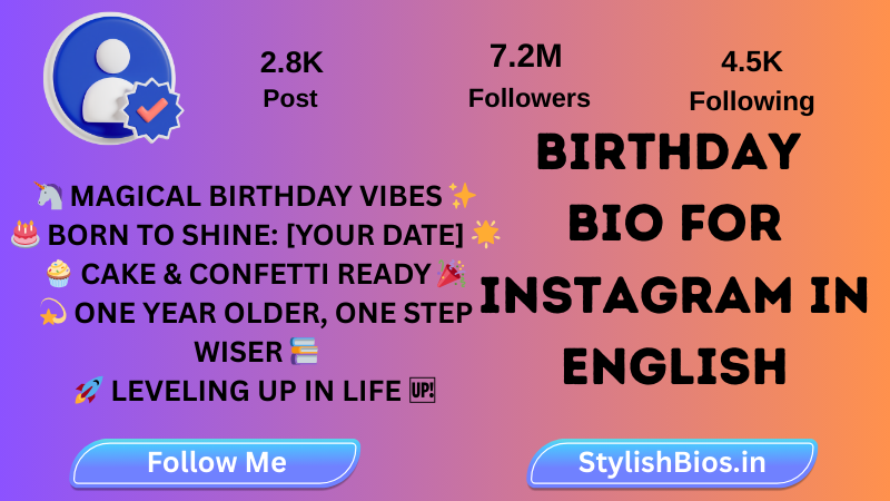 birthday bio for Instagram in english