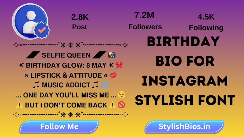 birthday bio for Instagram stylish font