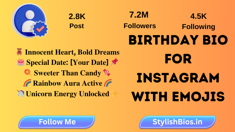 birthday bio for Instagram with emojis